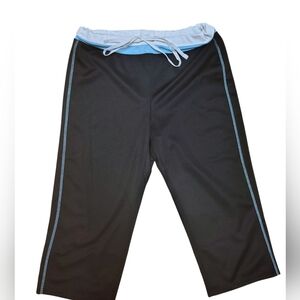 Puresilver Women's Drawstring Waist Activewear 100% Polyester Capri Pants, Sz L